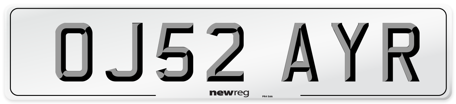 OJ52 AYR Number Plate from New Reg